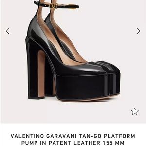 Authentic Valentino Garavani Tan-Go patent-leather platform pump. Brand new.